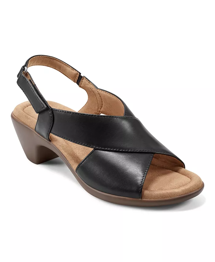 Сандалии Chantal Crisscross на низком каблуке из кожи Easy Spirit, черный
