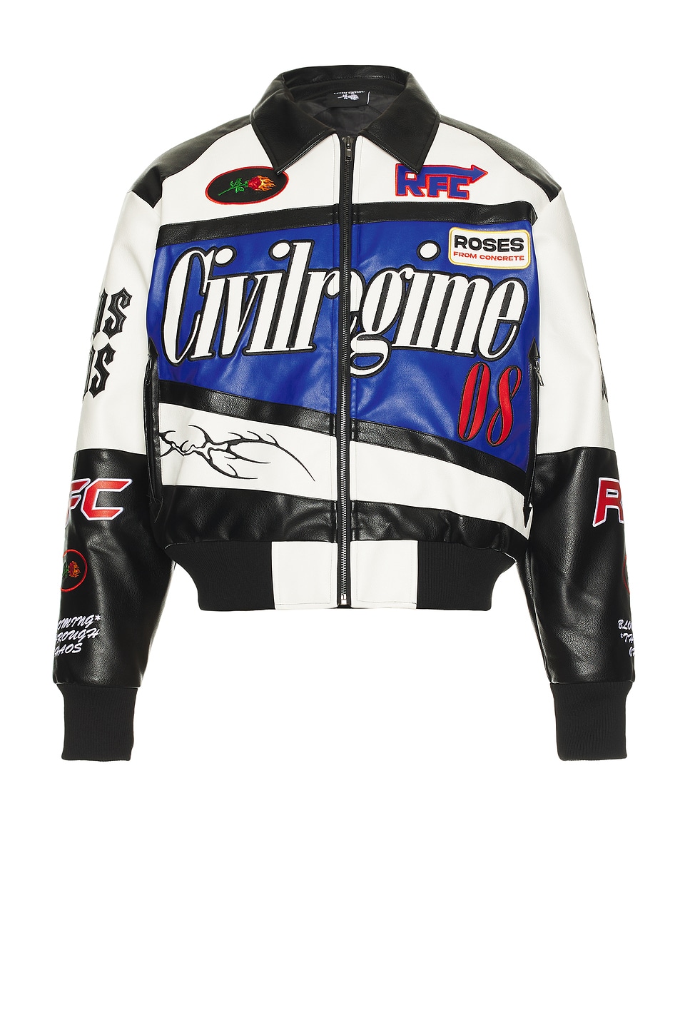 

Кожаная гоночная куртка Full throttle Civil Regime, black, blue & butter