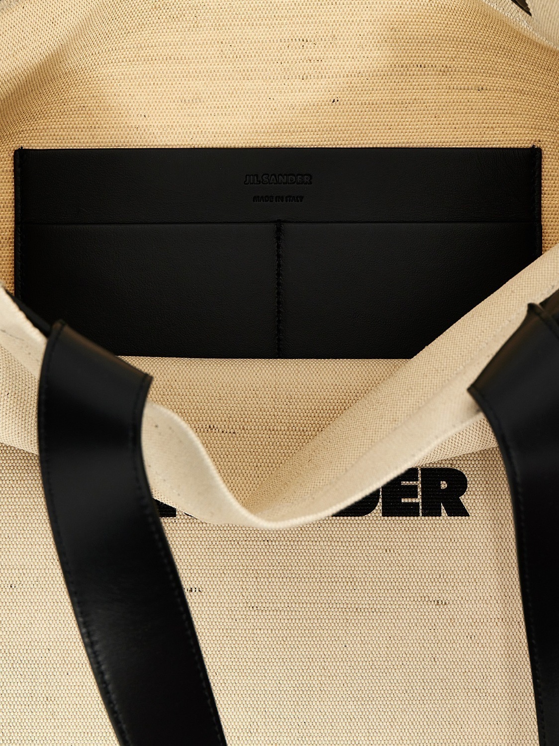 Средняя шопер-сумка «Flat» JIL SANDER, белый/черный — фото 4