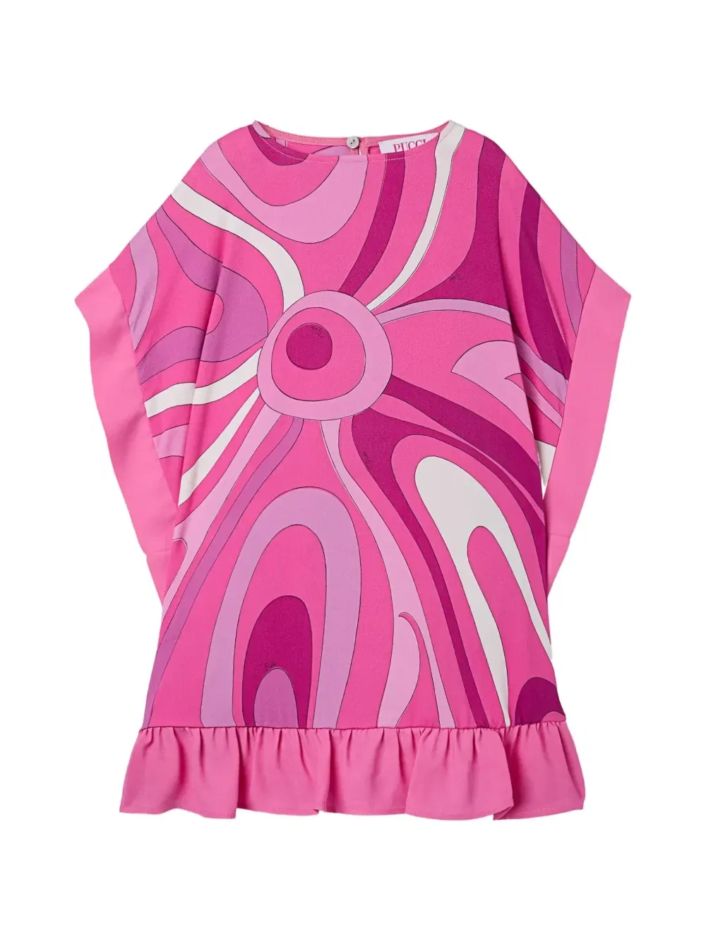 Платье с мраморным принтом Pucci Junior, розовый