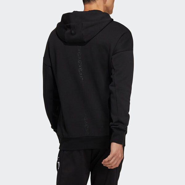 Толстовка Men's adidas Wj Swt Hood Martial Arts Series Printing Sports Black, черный — фото 3