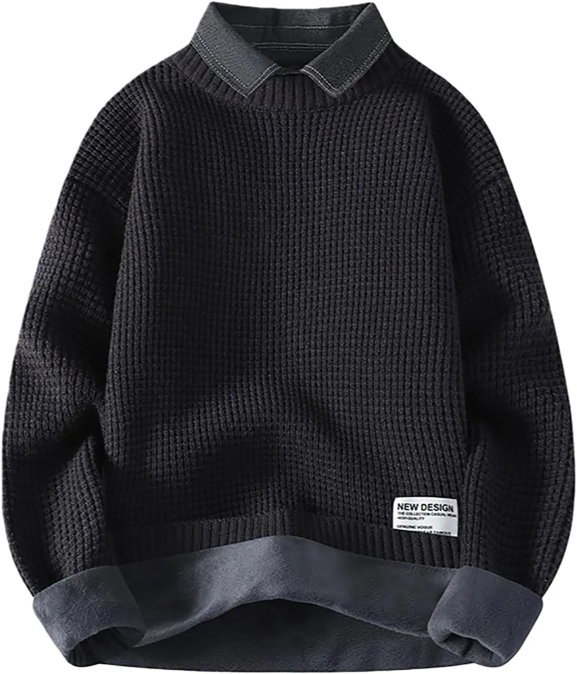 

Мужская флисовая толстовка с воротником-рубашкой и утеплением SANLEG