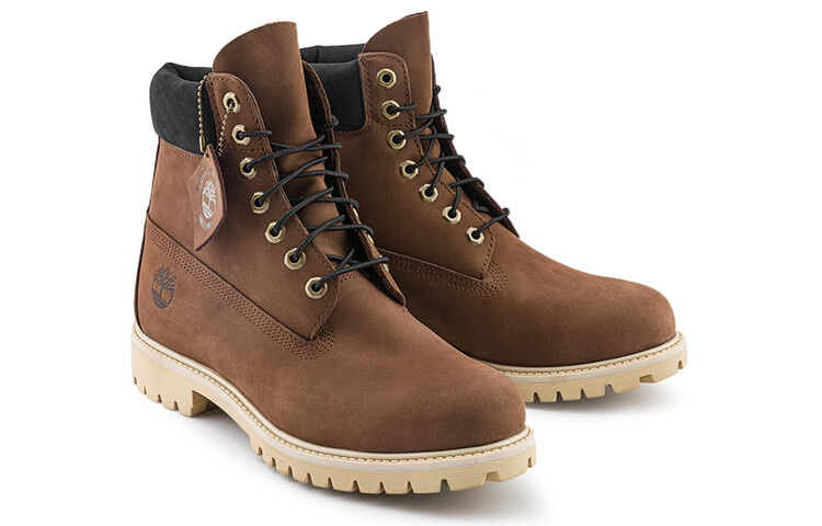 Мужские уличные ботинки Timberland высокие из кожи, темно-коричневый — фото 4
