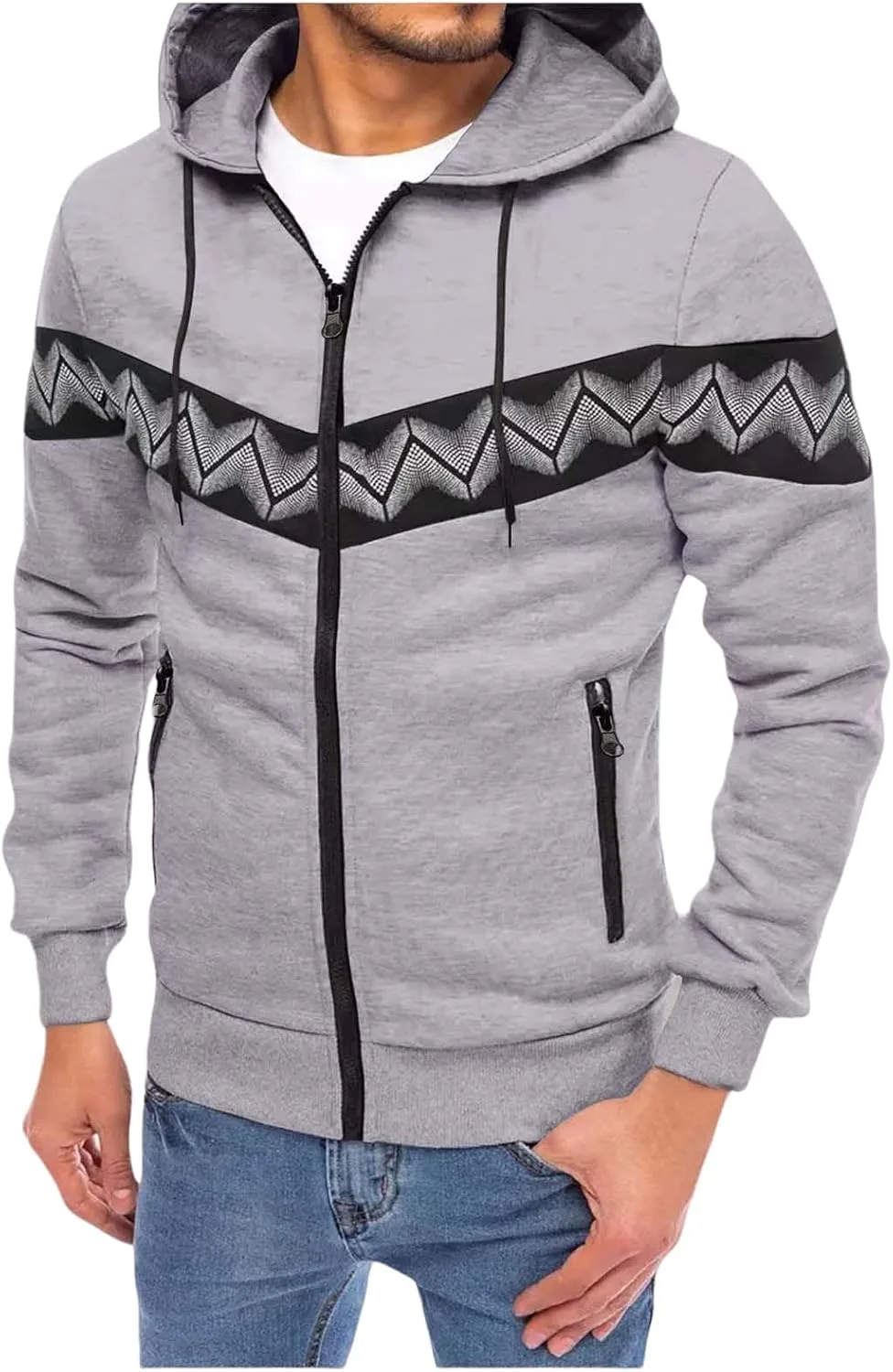 

Трендовая худи с застежкой-молнией и принтом пэчворк LGHLMCL