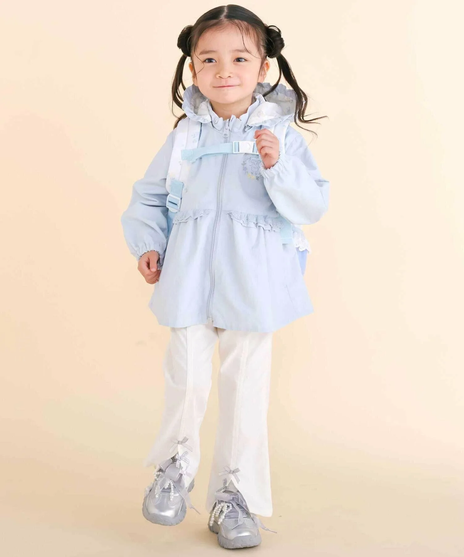 Брюки из эластичной саржи с ленточным краем (80–130 см) SLAP SLIP, Off white — фото 3