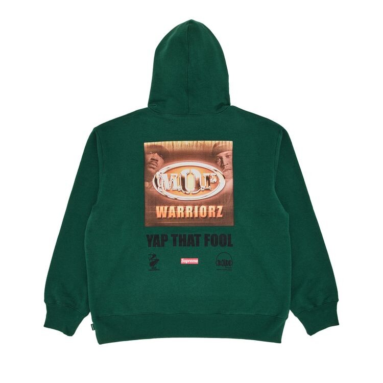 Толстовка Supreme M.O.P. Hooded Sweatshirt Dark Green, зеленый — фото 2