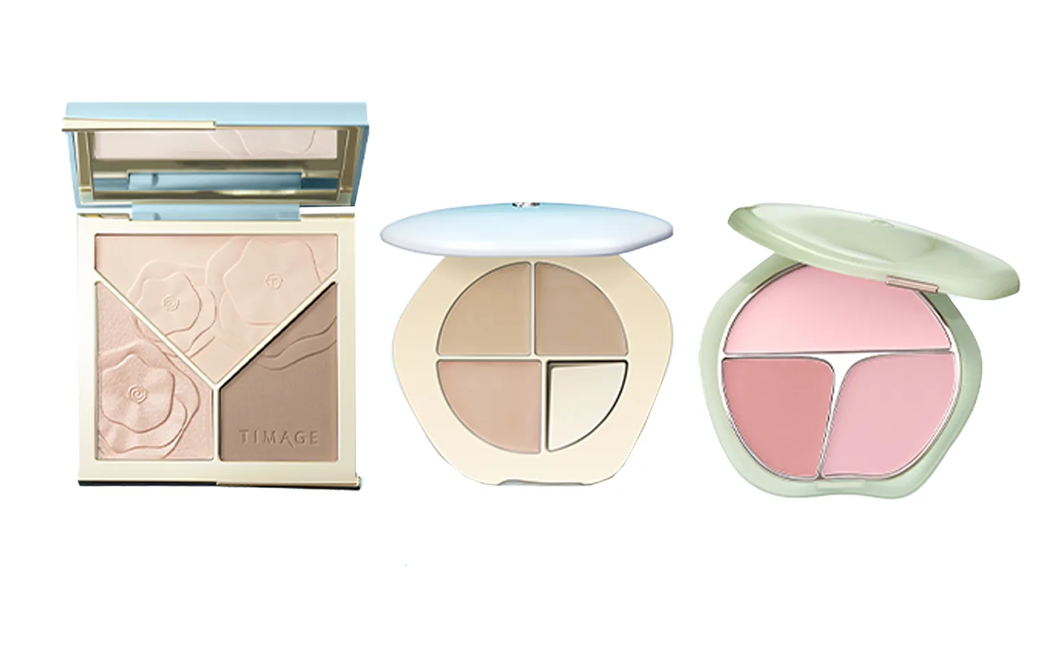 TIMAGE Набор корректоров для лица три в одном, (Suitable for Natural/Yellow Skin Tones) Contouring Palette 01, Day Shadow Soft+Concealing Palette 01, Goose Down Palette+Blush 02 — фото 4
