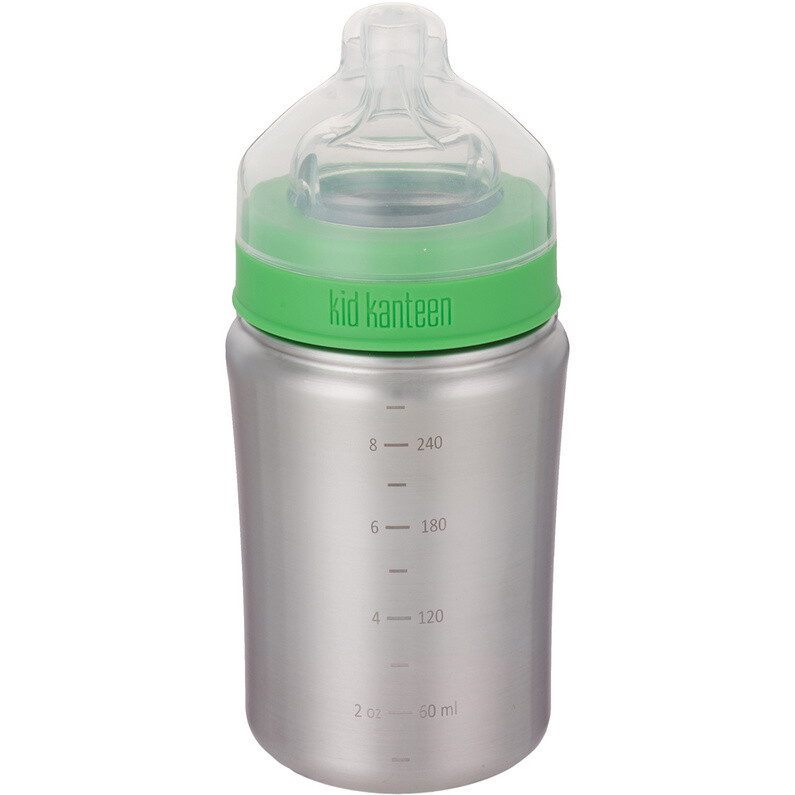 

Детская бутылочка для питья (средний поток) Klean Kanteen, серебро