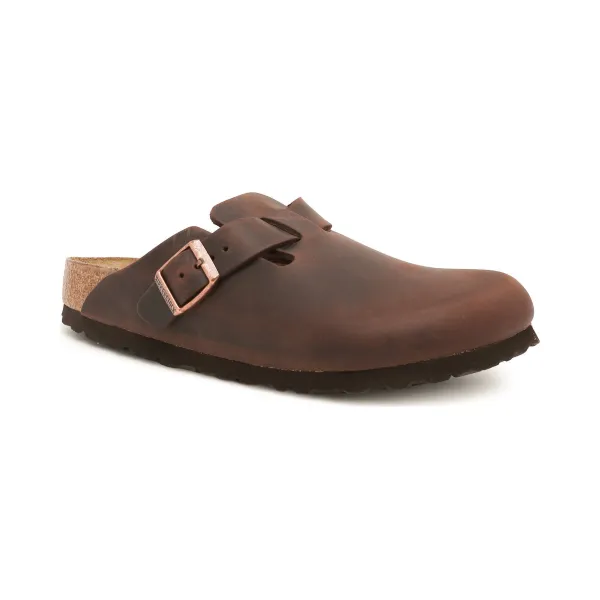 

Кожаные бостонские сандалии-мюли Birkenstock, коричневый