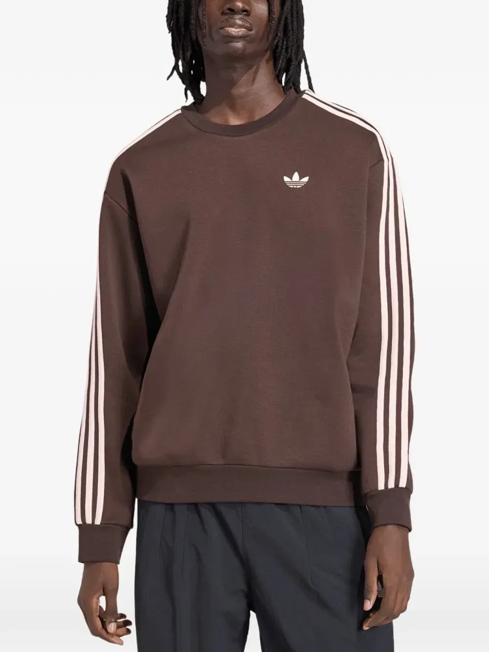 Свитшот adidas Adicolor с 3 полосками, коричневый
