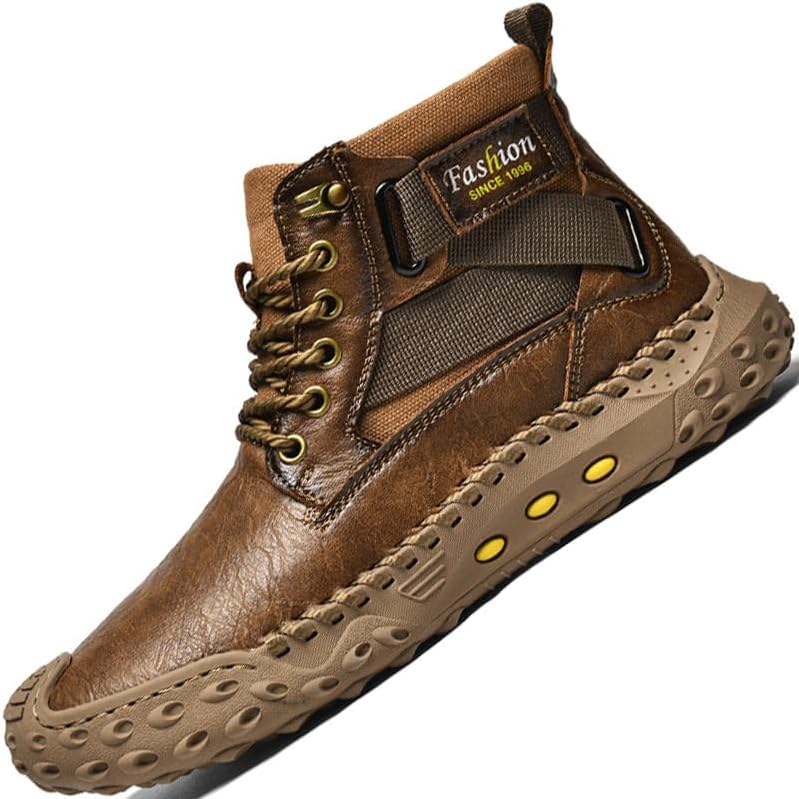 

Мужские ботинки Челси, повседневные высокие кожаные кроссовки, рабочая обувь, мужской размер Gjuyc, хаки