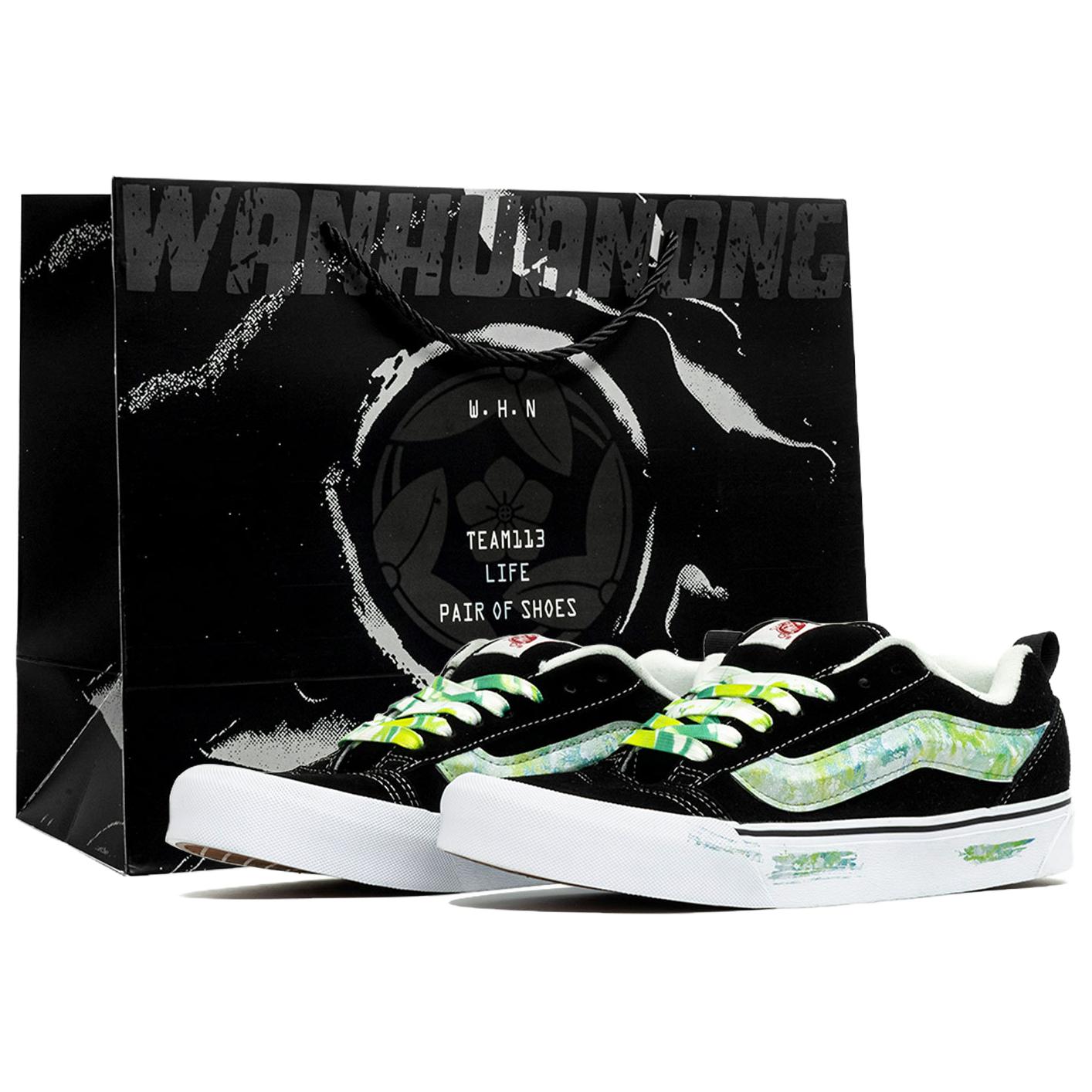 

Кроссовки KNU Skateboard Unisex низкие Vans, черный/белый/зеленый