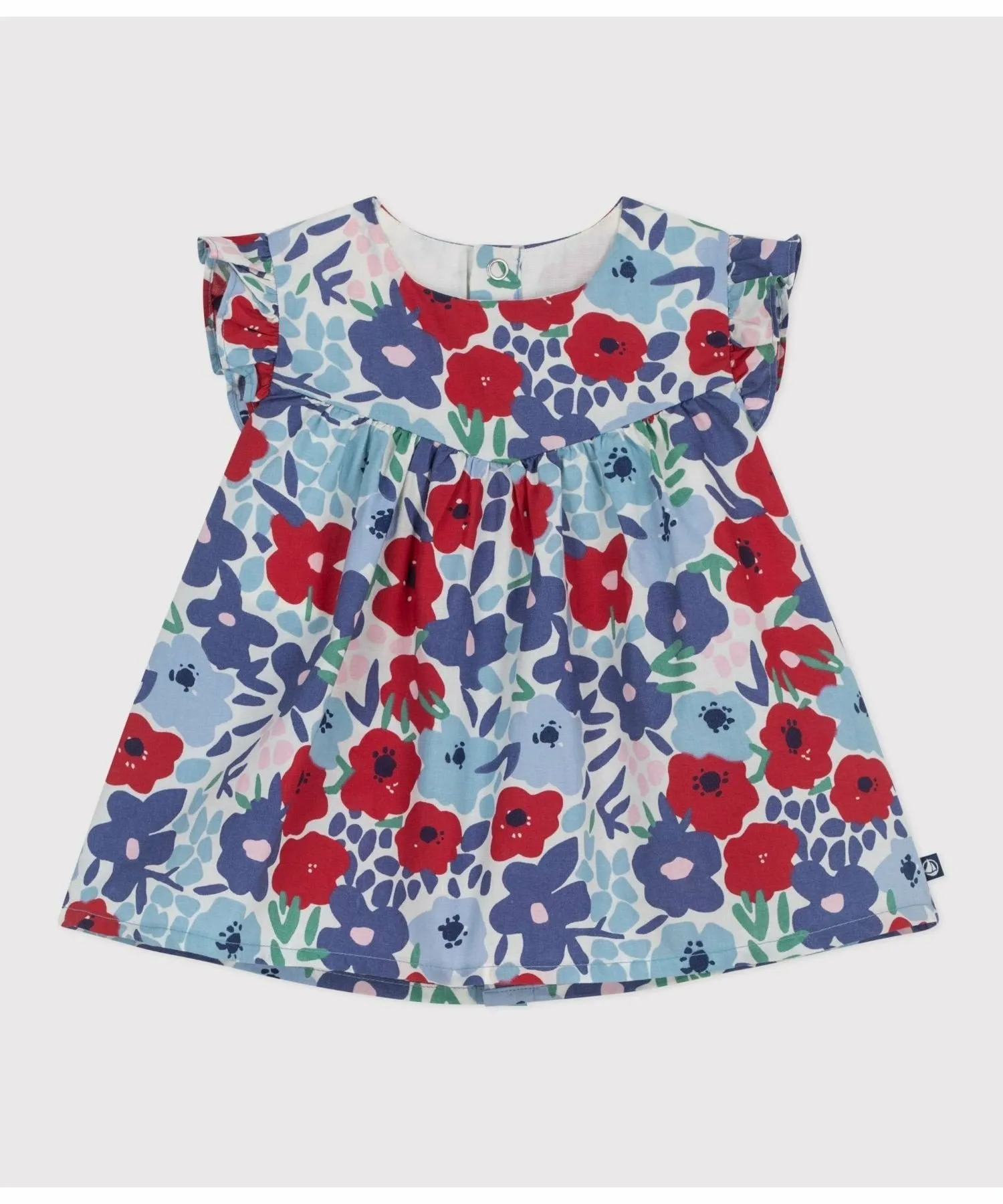 Блузка с короткими рукавами и цветочным принтом PETIT BATEAU, Off-white/multicolor