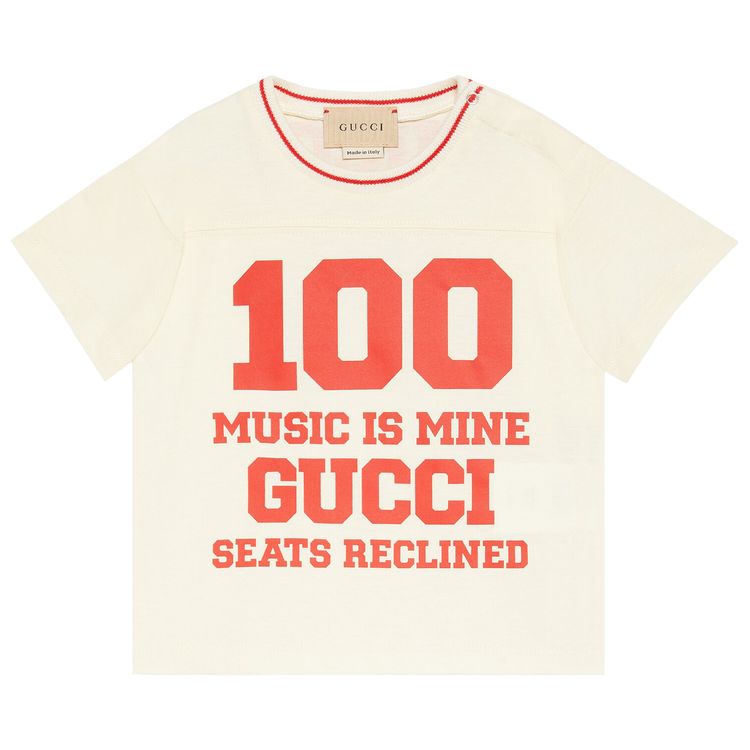 

Футболка Gucci Kids Short-Sleeve Graphic Print T-Shirt 'White/Red', белый