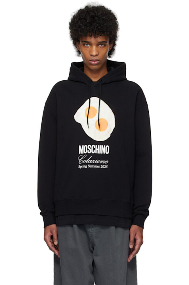 

Толстовка с капюшоном с принтом «Черные яйца» Moschino