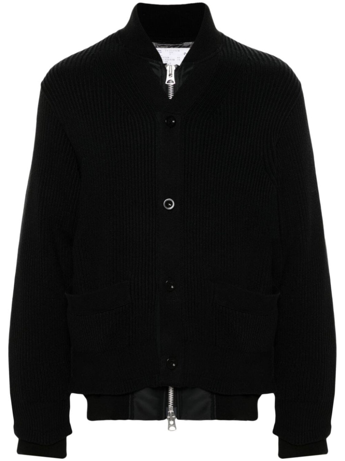 

Sacai кардиган в рубчик, черный