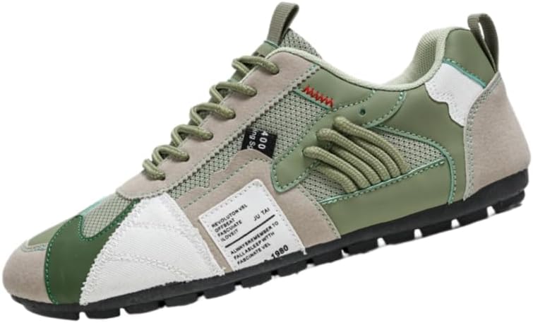 

Мужские кроссовки в винтажном стиле с сеткой - дышащие, повседневного дизайна с противоскользящей подошвой - весна/лето/осень Hoalox, зеленый