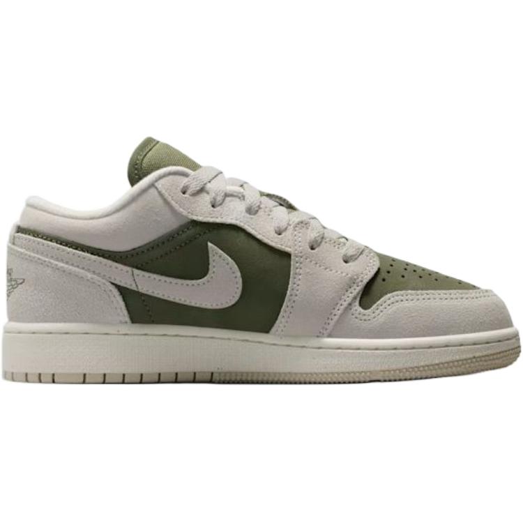 Jordan Air 1 Low top детские баскетбольные кроссовки Gray Green Unisex — фото 3
