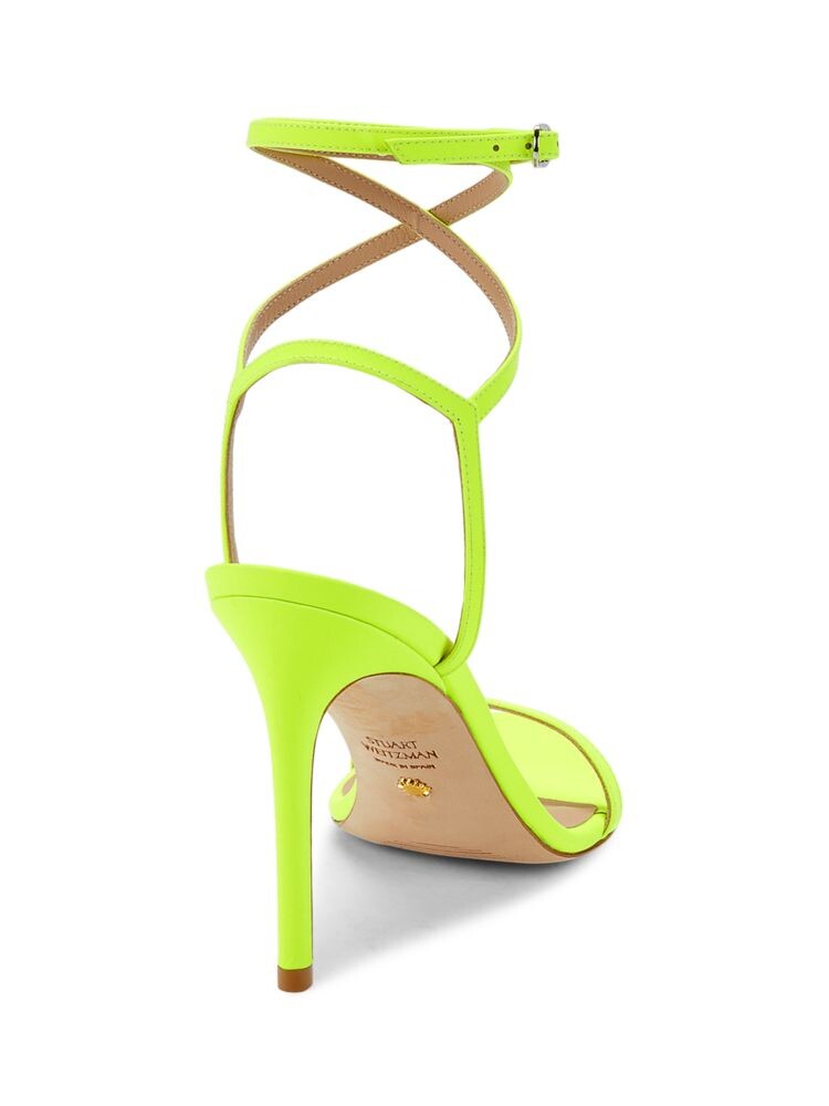 Сандалии Brelynude с завязками Stuart Weitzman, цвет Neon Yellow — фото 3