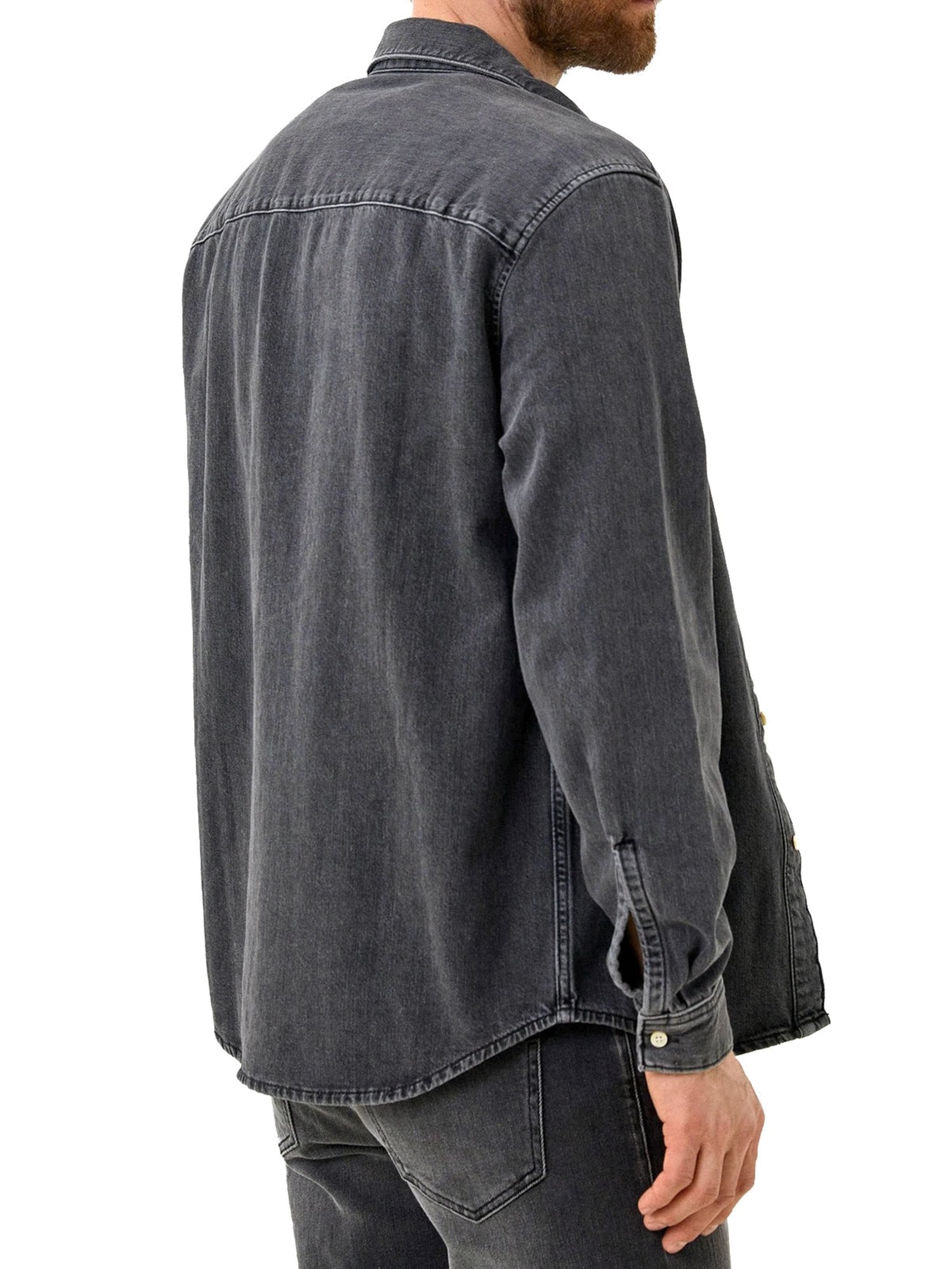 DIESEL Рубашка на пуговицах 'D-SIMPLY' серого цвета Regular fit — фото 3