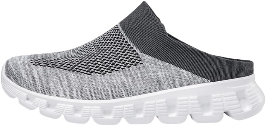 

Мужские дышащие кроссовки Hhhchpm, легкие мужские кроссовки без шнурков, повседневная обувь для активного отдыха на улице, белый/серый