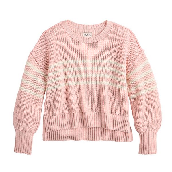 

Детский свитер с металлическим эффектом, размеры 6-20, regular и plus So, Pink Stripe