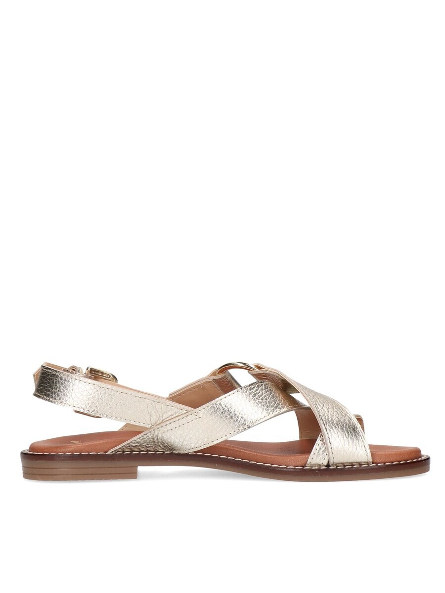 Сандалии с т-образным ремешком MANFIELD T-Bar Sandals, золотой — фото 4