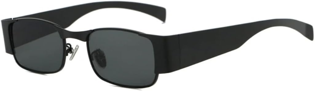 

Модные солнцезащитные очки в маленькой металлической оправе для женщин, люксовые солнцезащитные очки для мужчин, для активного отдыха, путешествий, панк-стиля, вождения, защита от УФ-излучения UV400 VVTWSSW, Black Gray