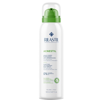 

Спрей для тела Acnestil Cleansing and Anti-Imperfections, Sebum Normalizing, Soothing with Niacinamide, Glycolic Acid and Almond Acid 150ml
