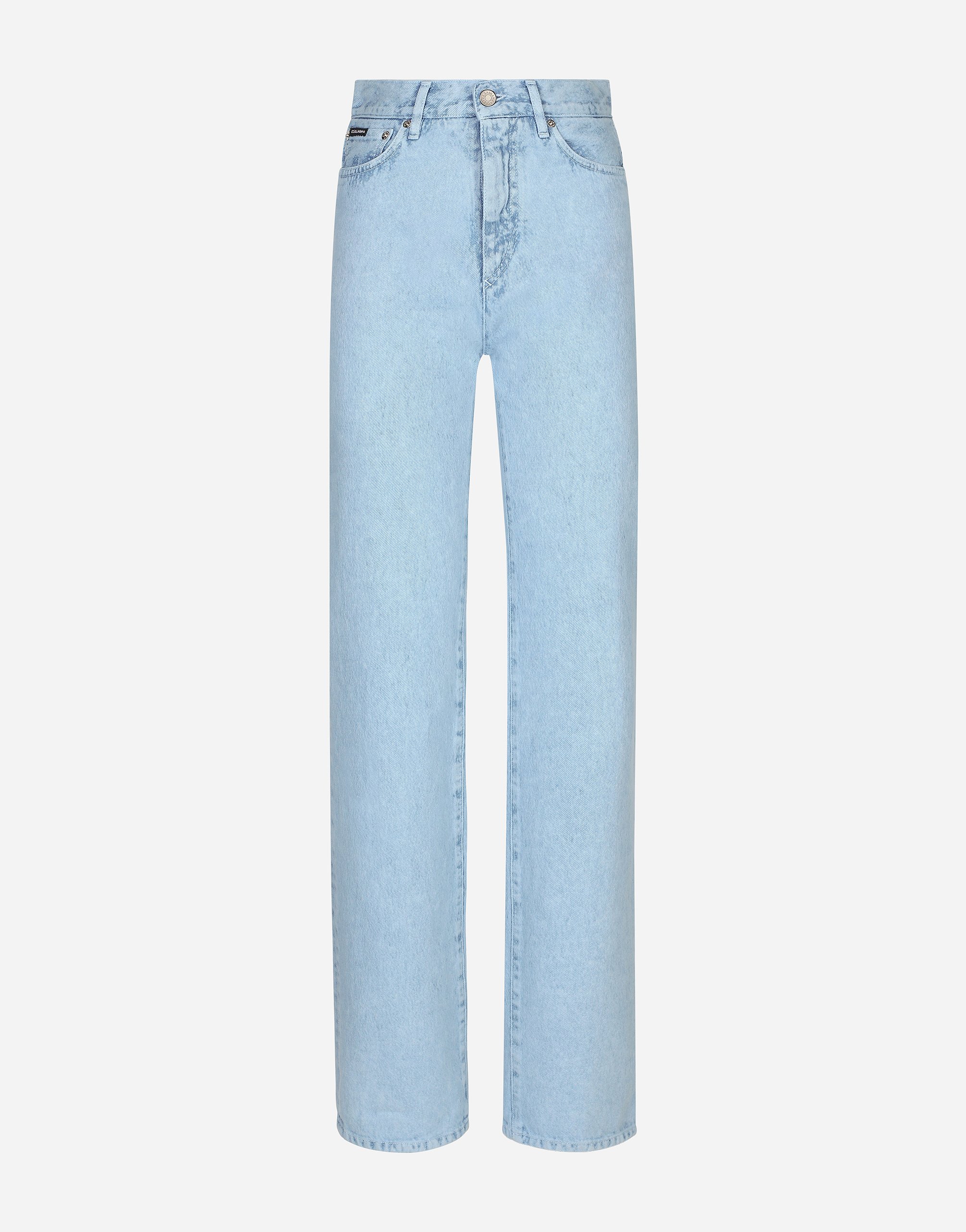 

Расклешенные джинсы из хлопкового денима Dolce & Gabbana, мультиколор