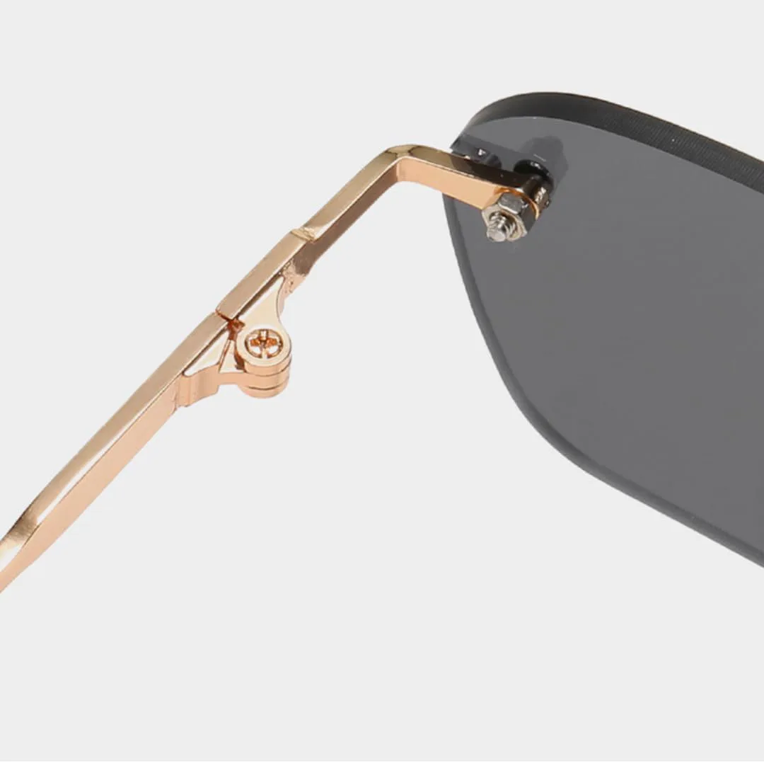 

Модные солнцезащитные очки без оправы, трендовые прозрачные, красные, синие, желтые, мужские, прямоугольные, с защитой от УФ-излучения UV400 UUPTTPL, Champagne