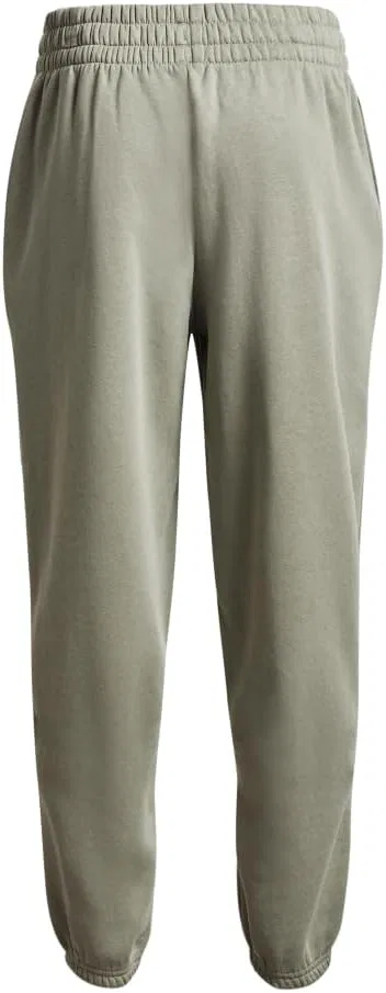 Флисовые брюки оверсайз Under Armour для девочек Rival, (504) Grove Green//White — фото 2