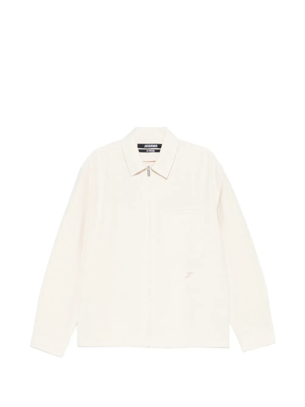 Рубашка на молнии с вышитым логотипом Mecano JACQUEMUS, бежевый