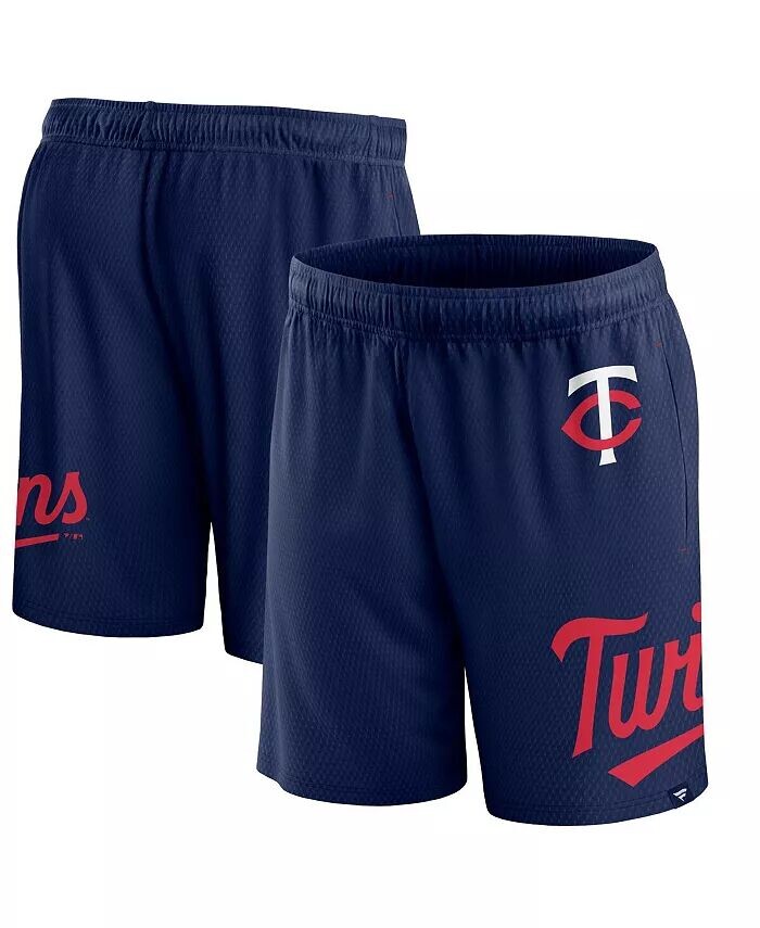 

Мужские шорты Minnesota Twins темно-синего цвета в сетку Clincher Fanatics