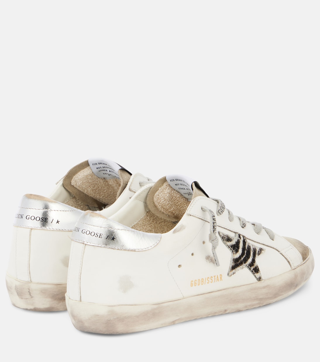 Кожаные кроссовки Super-Star Golden Goose, White/White Black Zebra/Silver — фото 2