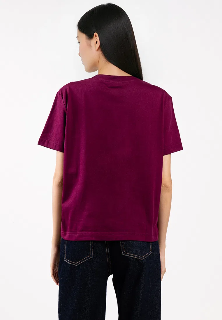 Футболка, с графическим принтом, Calvin Klein Jeans, ягодный — фото 2