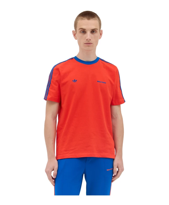

Хлопковая футболка с вышитым логотипом Adidas, красный