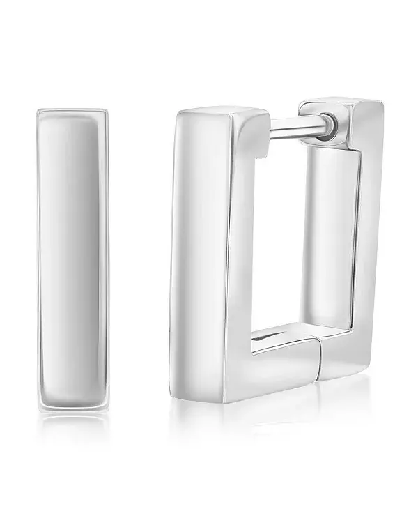 

Квадратные серьги-хагге из нержавеющей стали диаметром 12 мм с золотым покрытием или черным покрытием Metallo, silver