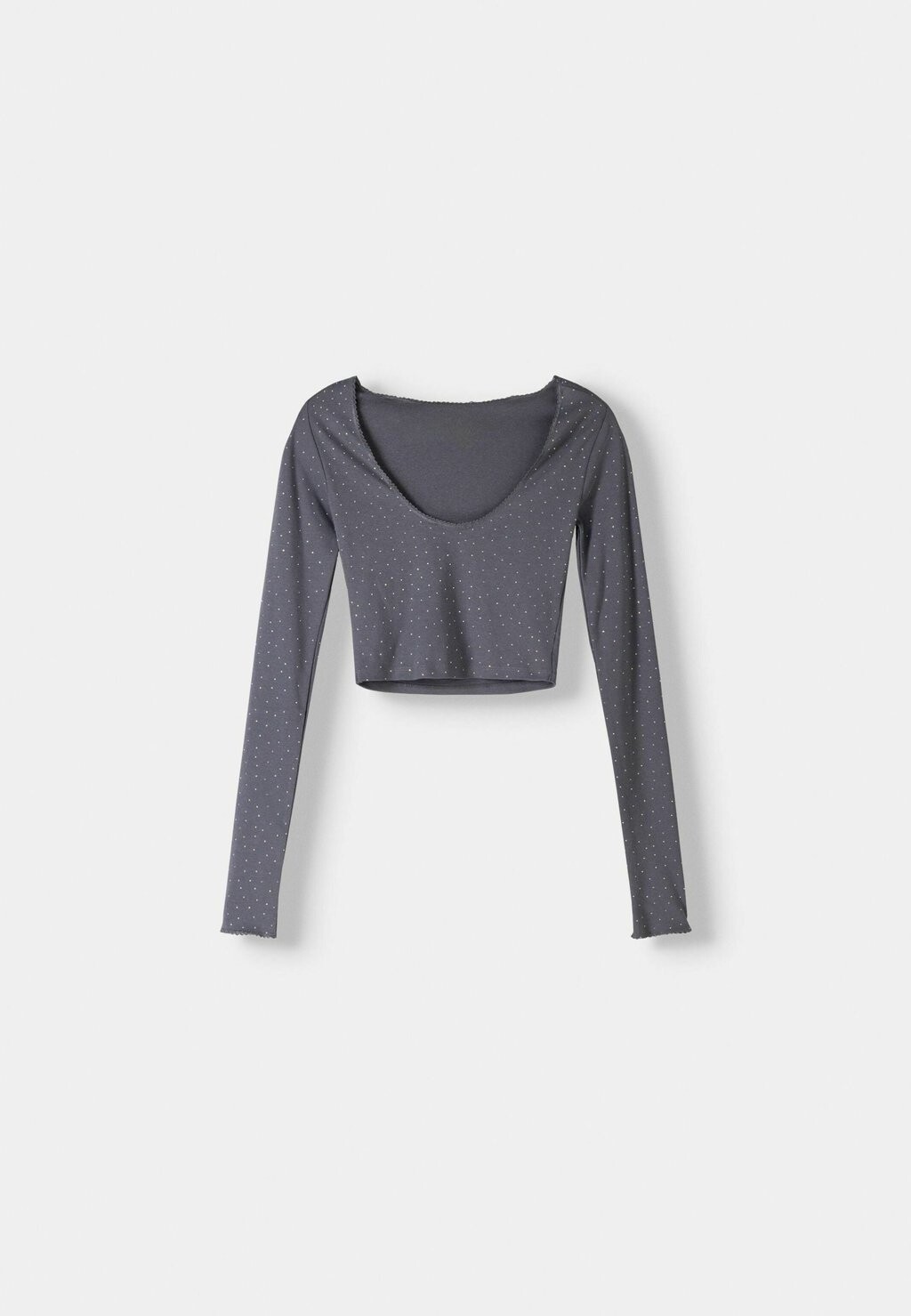 

Топ с длинными рукавами Bershka, серый