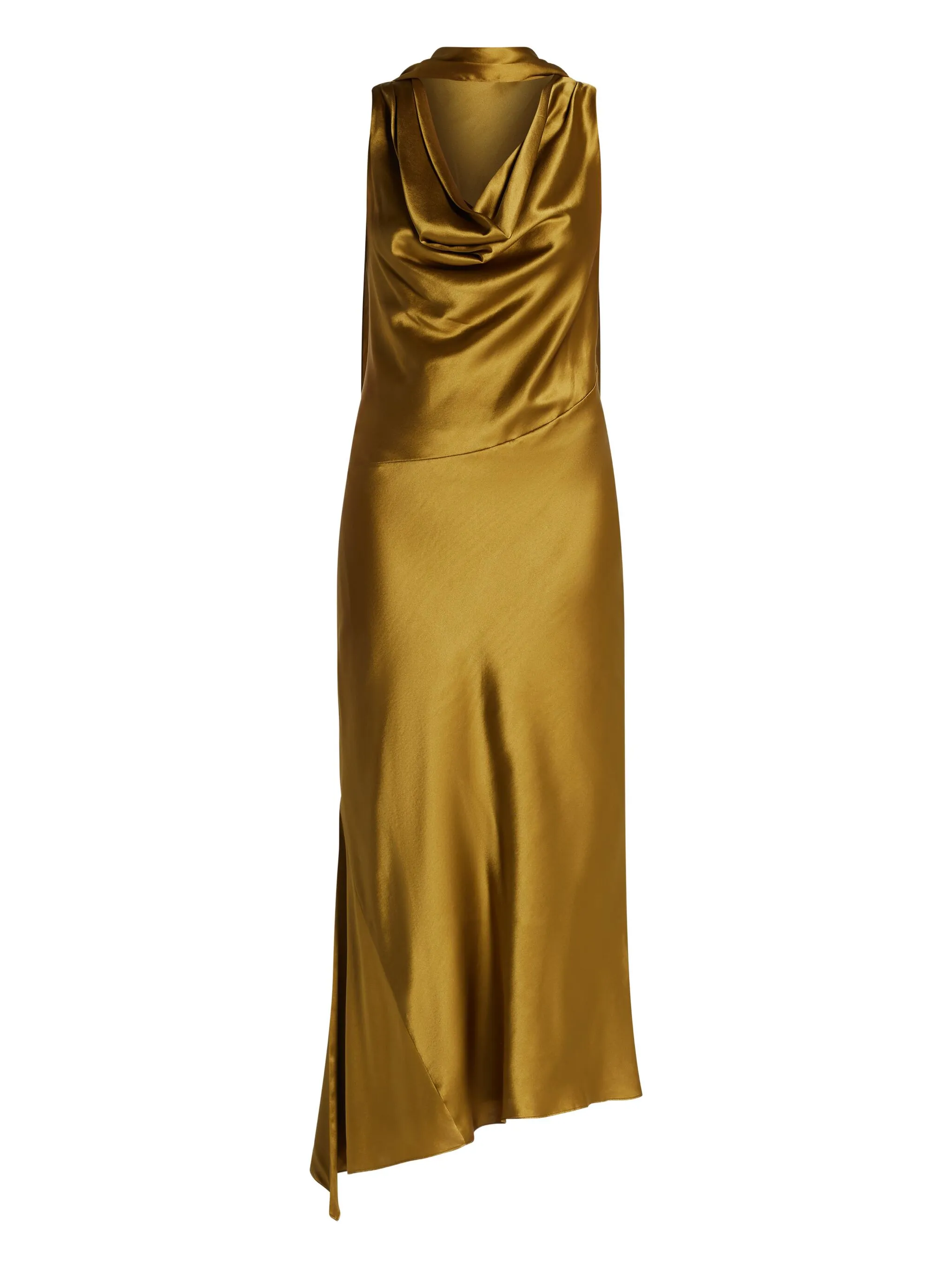 

Платье асимметричного кроя с воротником-хомутом De La Vali, коричневый