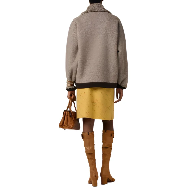 Флисовая бомбер куртка MIU MIU, Gray Rope — фото 3