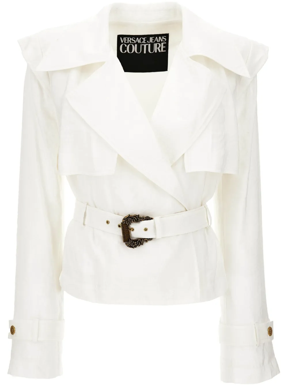 

Блейзер с декором Baroque Buckle Versace Jeans Couture, белый