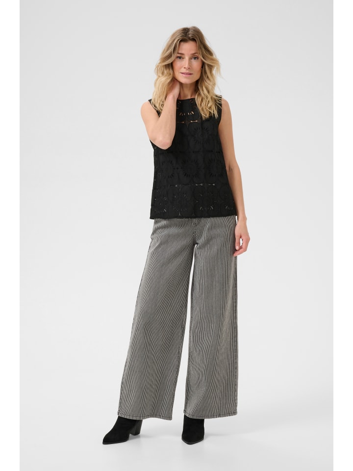 

Блузка с короткими рукавами CRLibby прямого кроя в цвете Pitch Black Cream