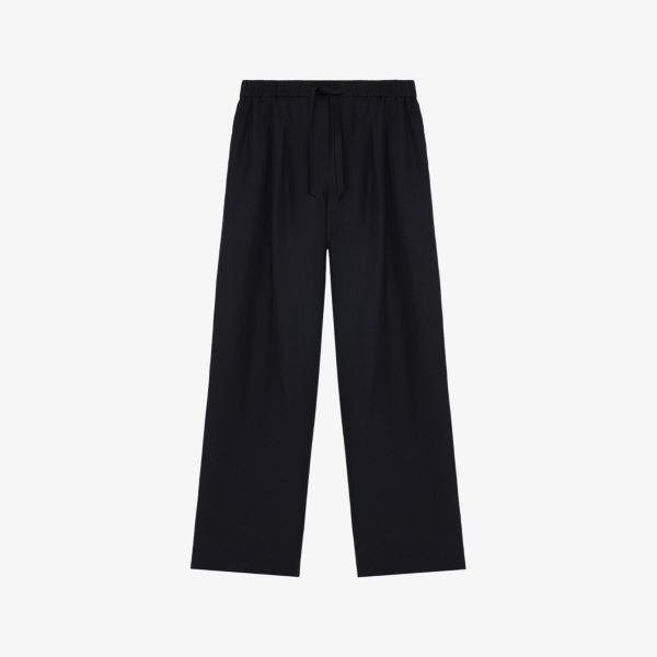 

Широкие брюки в стиле пижамы из шелка с поясом с логотипом Loewe, черный