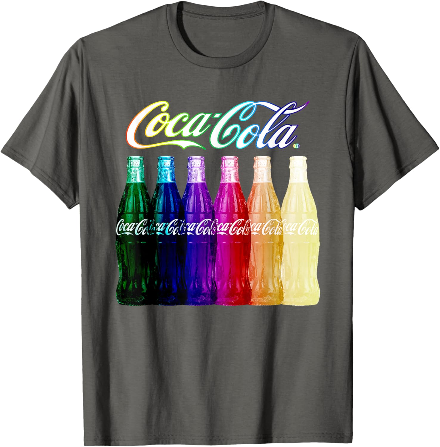

Футболка Coca-Cola Rainbow Multi Bottle, серая