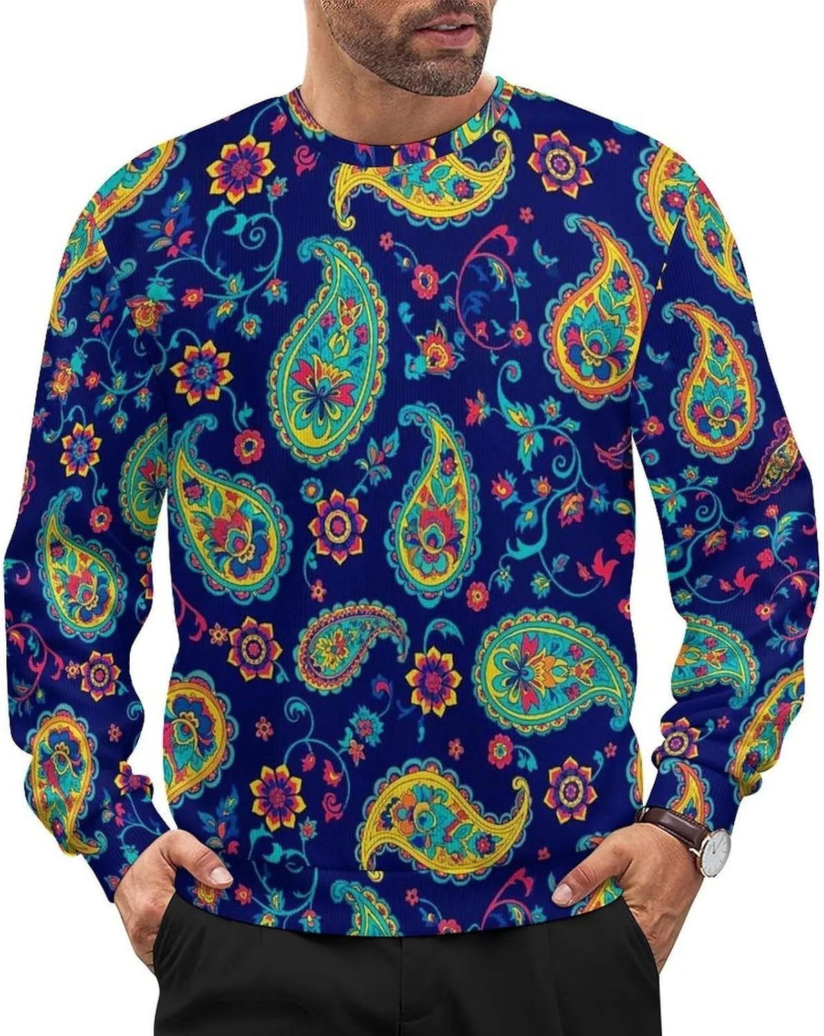 

Мужской свитер с круглым вырезом легкий SEBNATAL