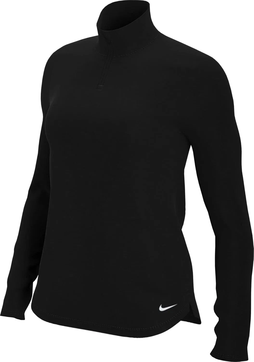 Женская футболка с длинным рукавом Nike, half-zip, черный