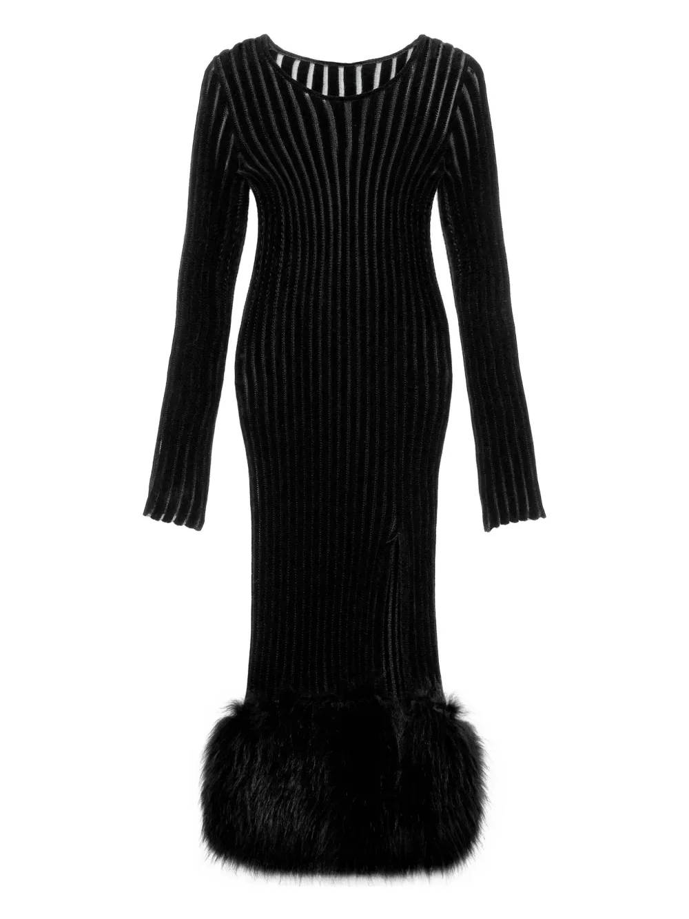 

Платье миди в рубчик BLUMARINE, черный