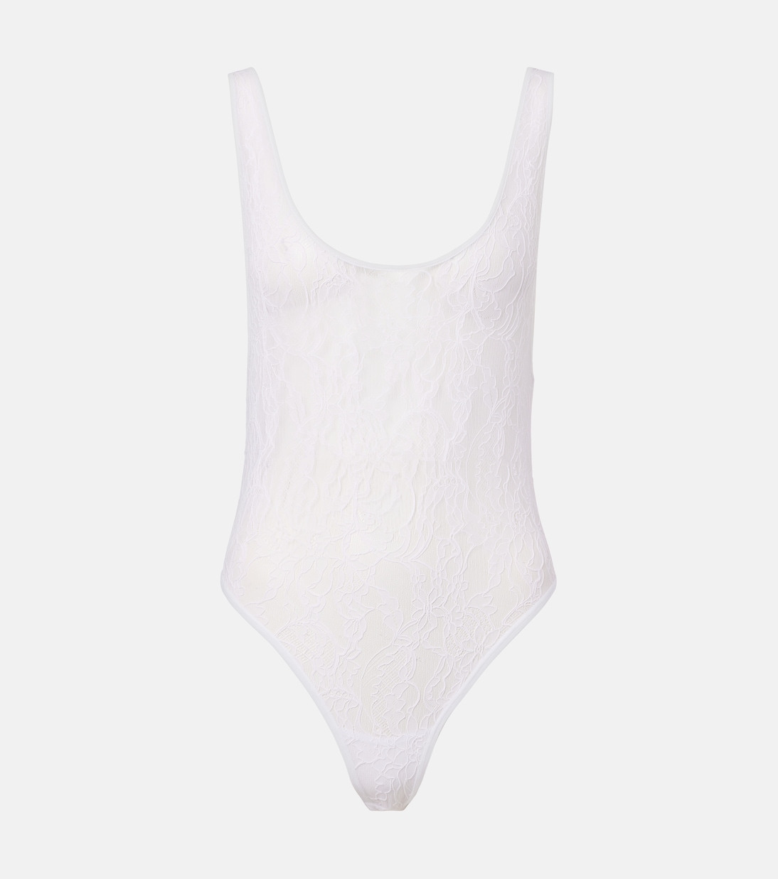 

Открытый кружевной боди Wardrobe.NYC, белый