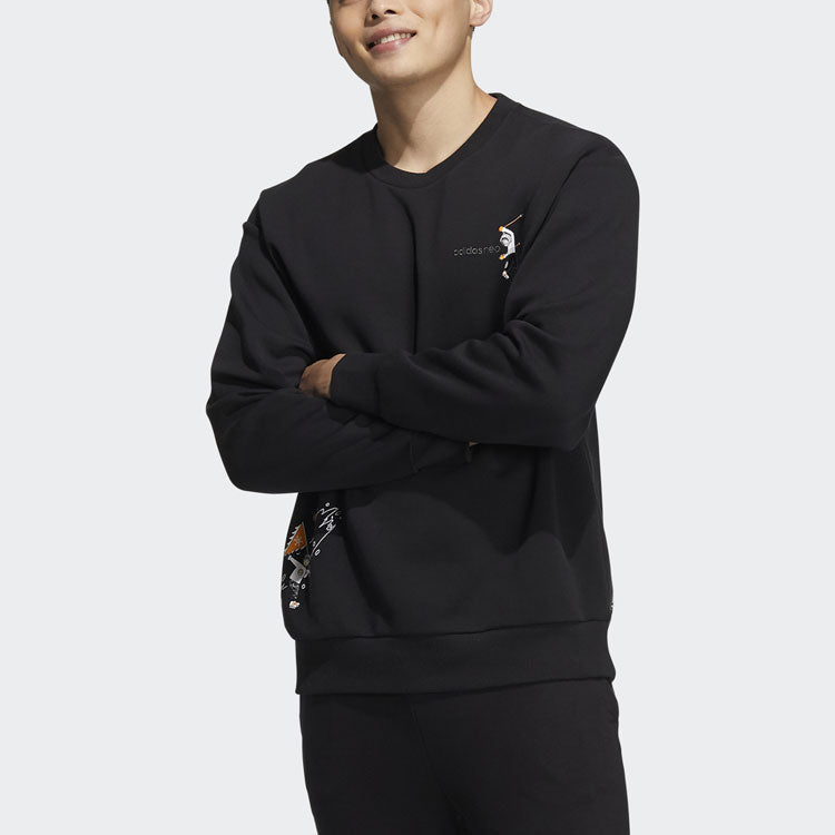 Худи Men's adidas neo Casual Sports Pullover Round Neck Black HG9031 — фото 3